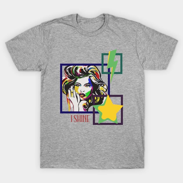 I shine girl abstract T-Shirt by Greenmillion